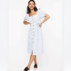 Jcrew cottage striped midi dress